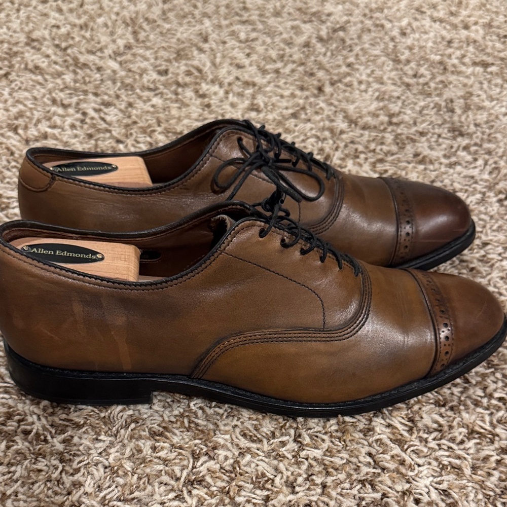 Allen Edmonds Brown Cap-Toe Oxfords - Picture 2 of 2